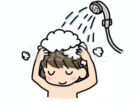頭髮洗頭卡通圖